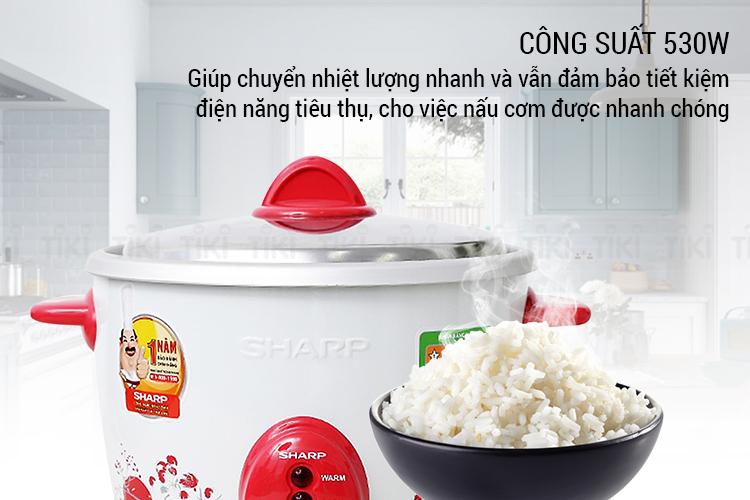 Nồi Cơm Điện Nắp Rời Sharp KSH-D15V (1.5L) - Màu Ngẫu Nhiên - Hàng chính hãng