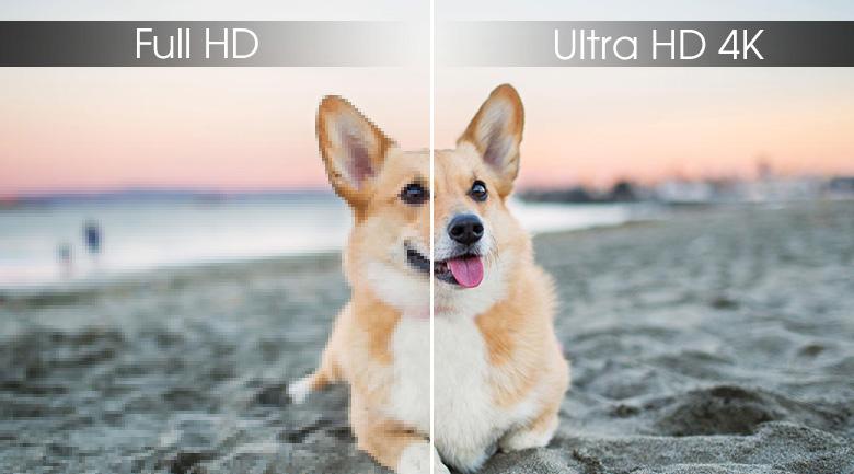 Độ phân giải Ultra HD 4K cho độ sắc nét của hình ảnh lên gấp 4 lần so với tivi Full HD thông thường Độ phân giải Ultra HD 4K cho độ sắc nét của hình ảnh lên gấp 4 lần so với tivi Full HD thông thường