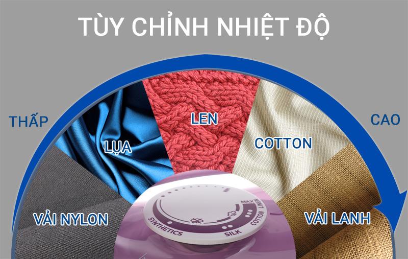 Bàn ủi hơi nước Philips GC1426/37 Tím Tùy chỉnh nhiệt độ - Bàn ủi hơi nước Philips GC1426/37 Tím