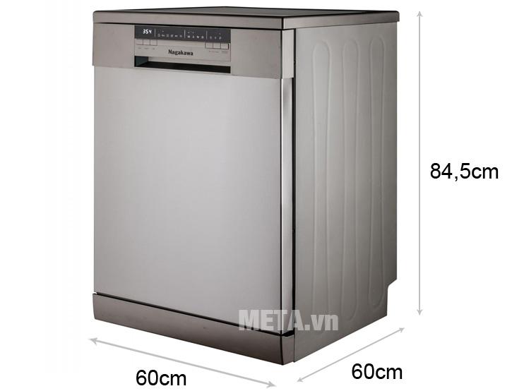 Kích thước máy rửa bát Nagakawa NAG3601M15 Máy rửa bát Nagakawa NAG3601M15