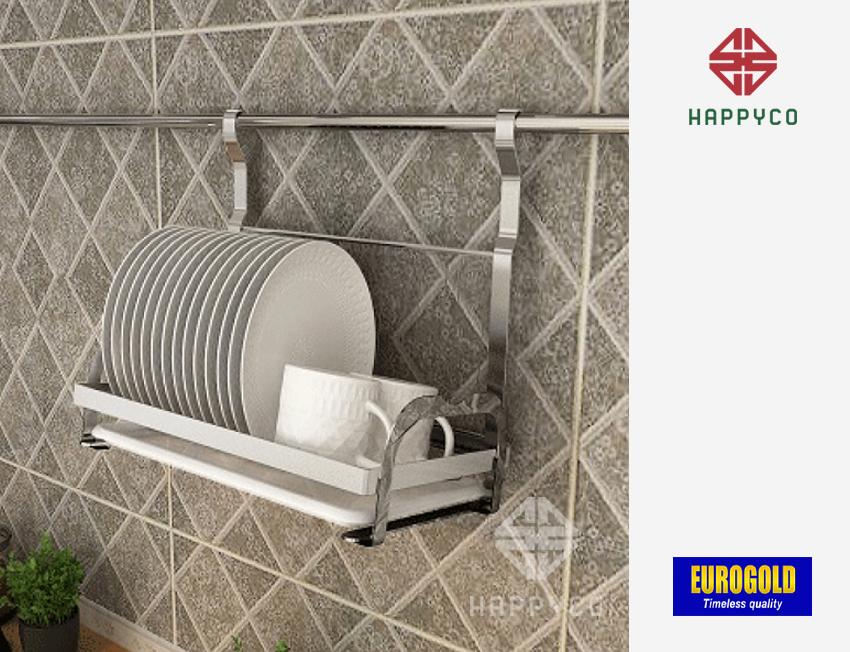 KỆ ĐỂ ĐĨA TREO NGOÀI INOX NAN DẸT 304 EUROGOLD EV88