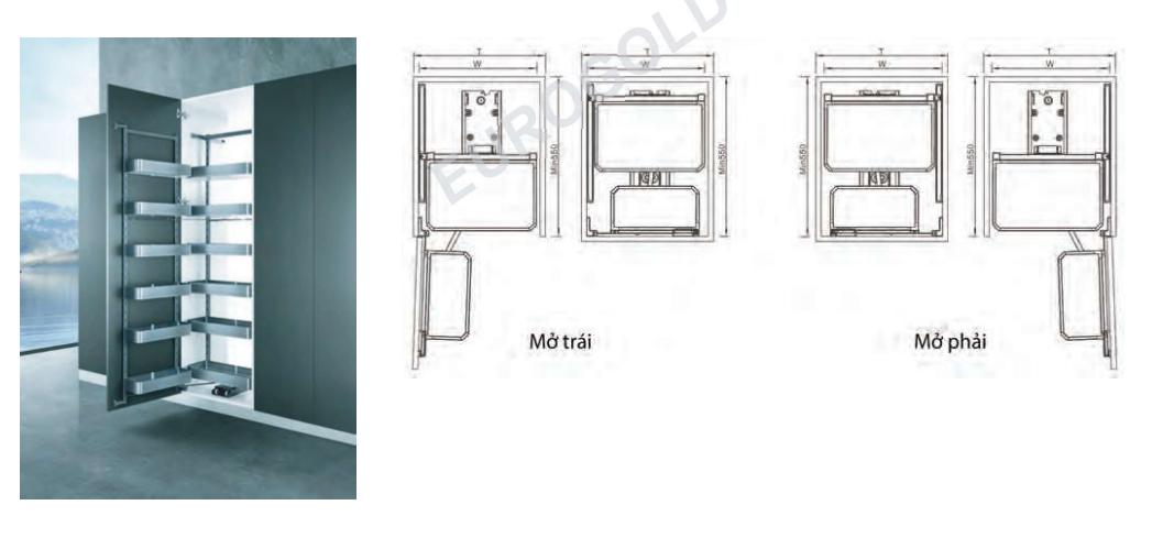 TỦ KHO HỘP CÁNH MỞ PHAY XƯỚC MỜ CAO CẤP EUROGOLD MX0645