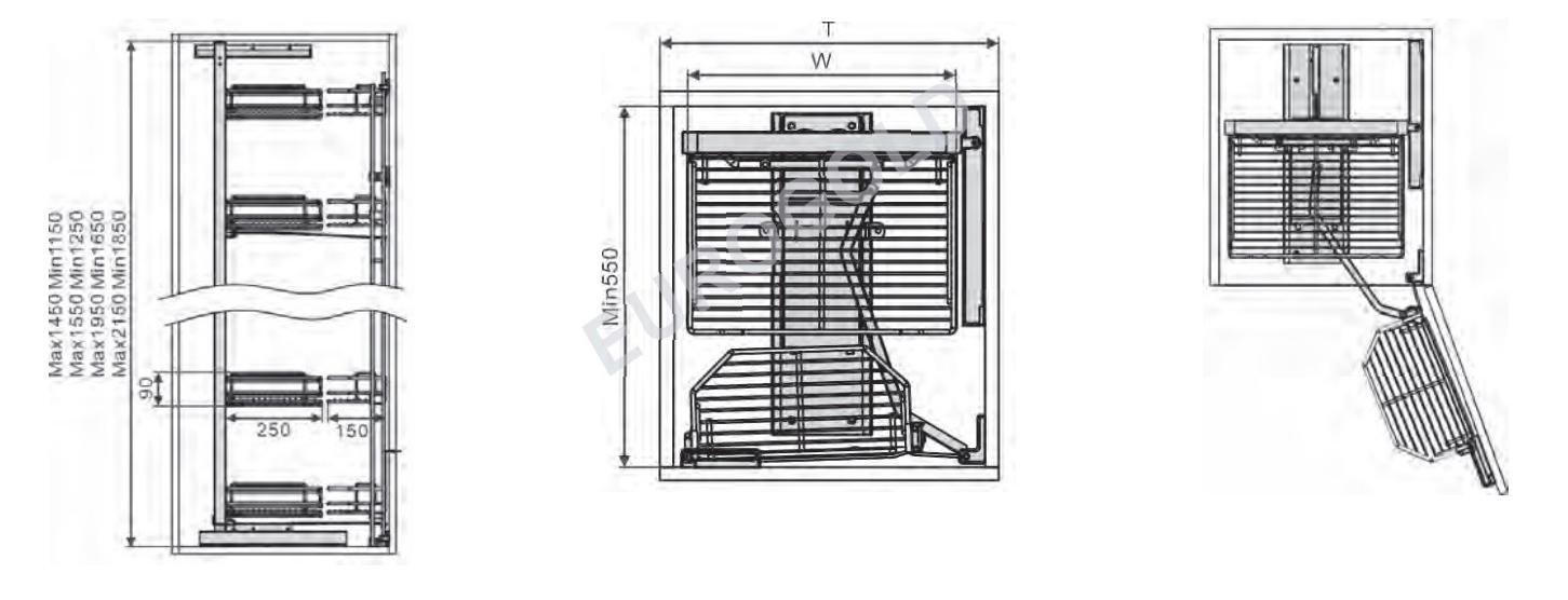 TỦ ĐỒ KHÔ INOX 304 NAN OVAL 4 TẦNG EPV1445 EUROGOLD