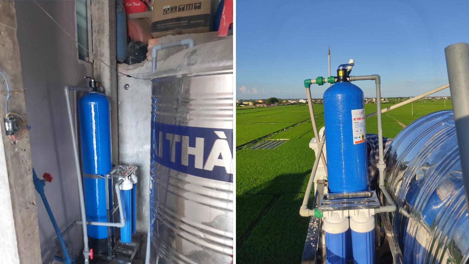 Hình ảnh lắp đặt thực tế bộ lọc nước đầu nguồn GreenRiver GT1CT