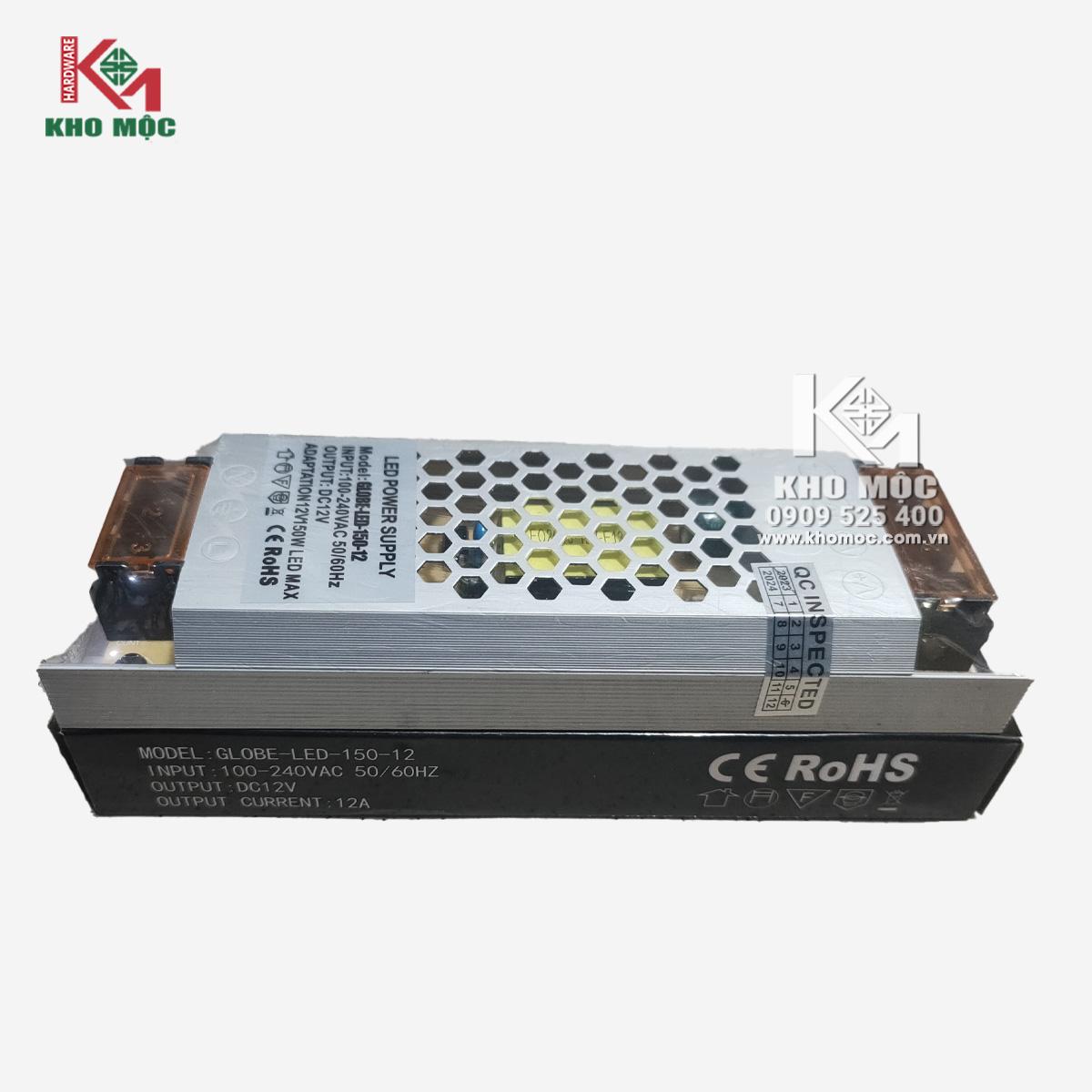 Nguồn 12A Glosbe Led Tổ Ong -150W-12V 
