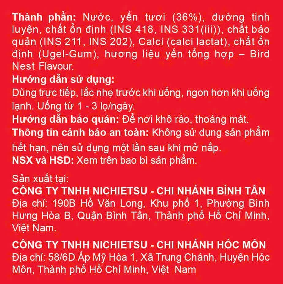 Yến sào chưng sẵn 36%