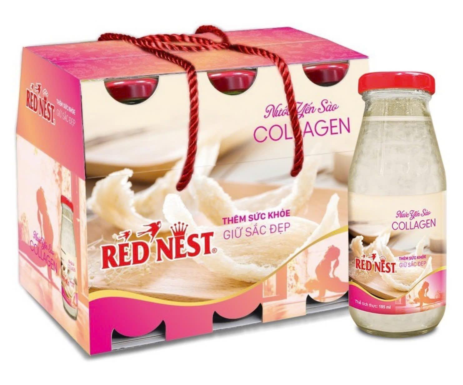 Nước yến sào chai 185ml Collagen xách 6