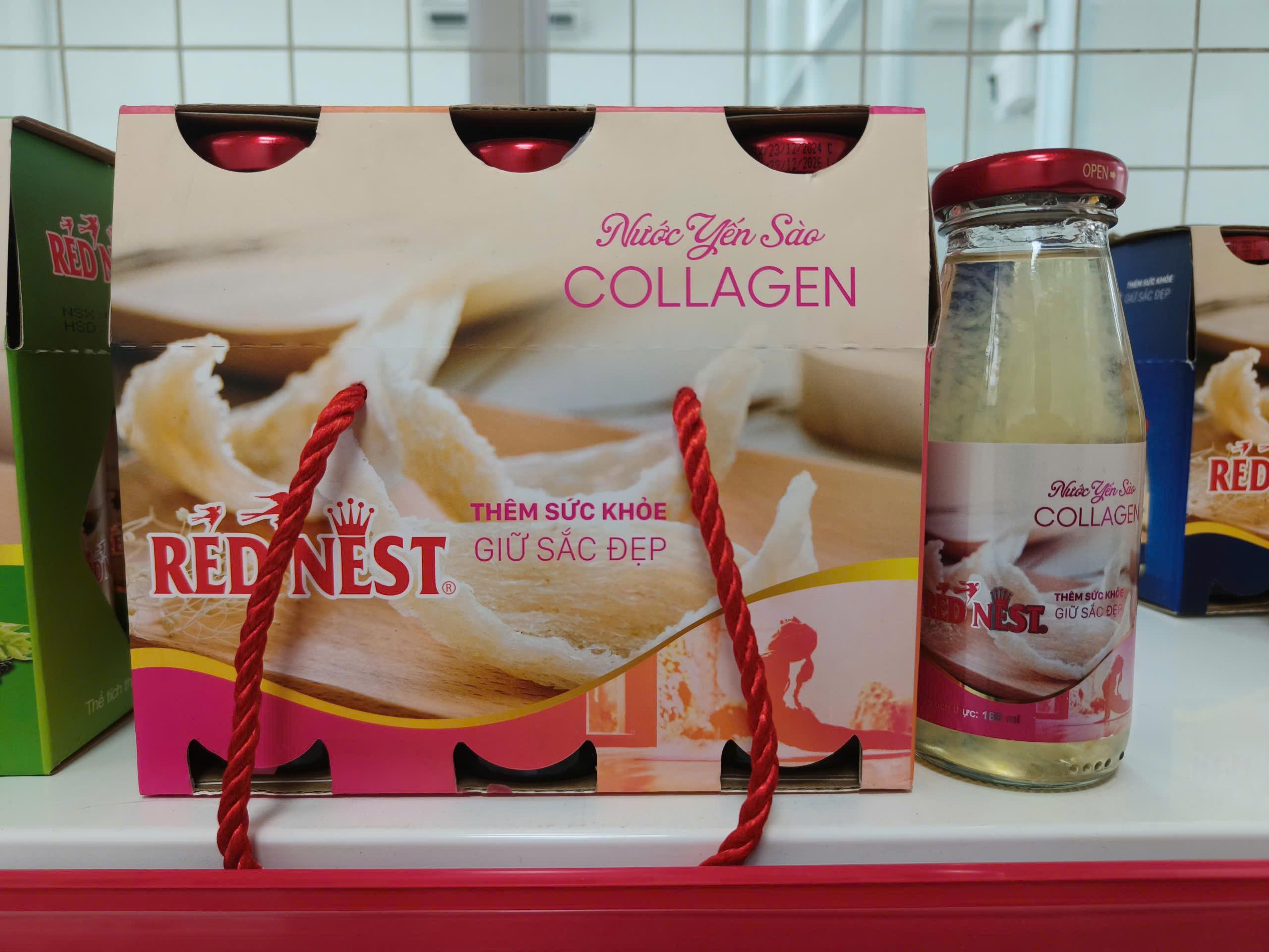 Nước yến sào chai 185ml Collagen xách 6