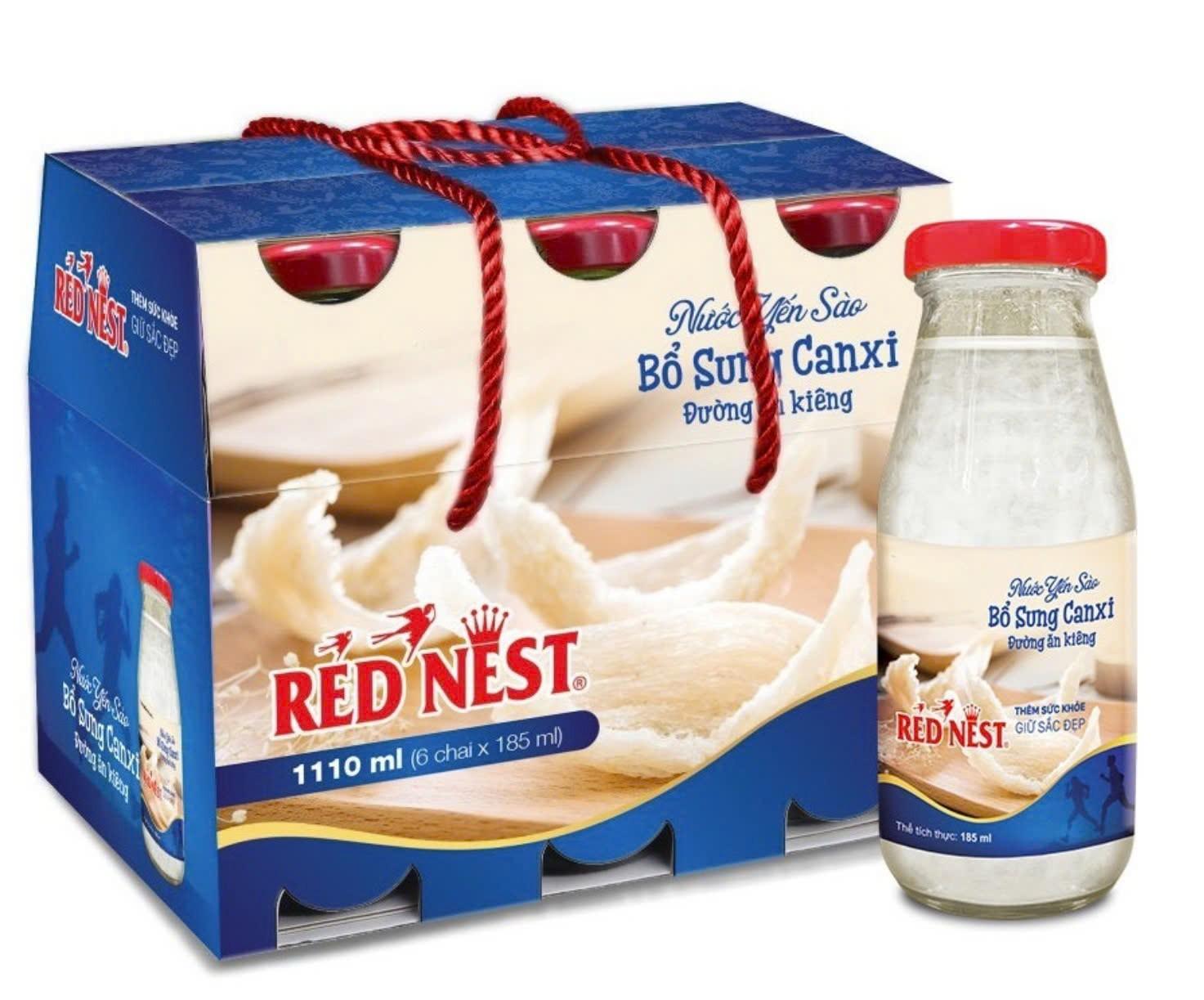 Nước yến sào chai 185ml Canxi đường ăn kiêng xách 6