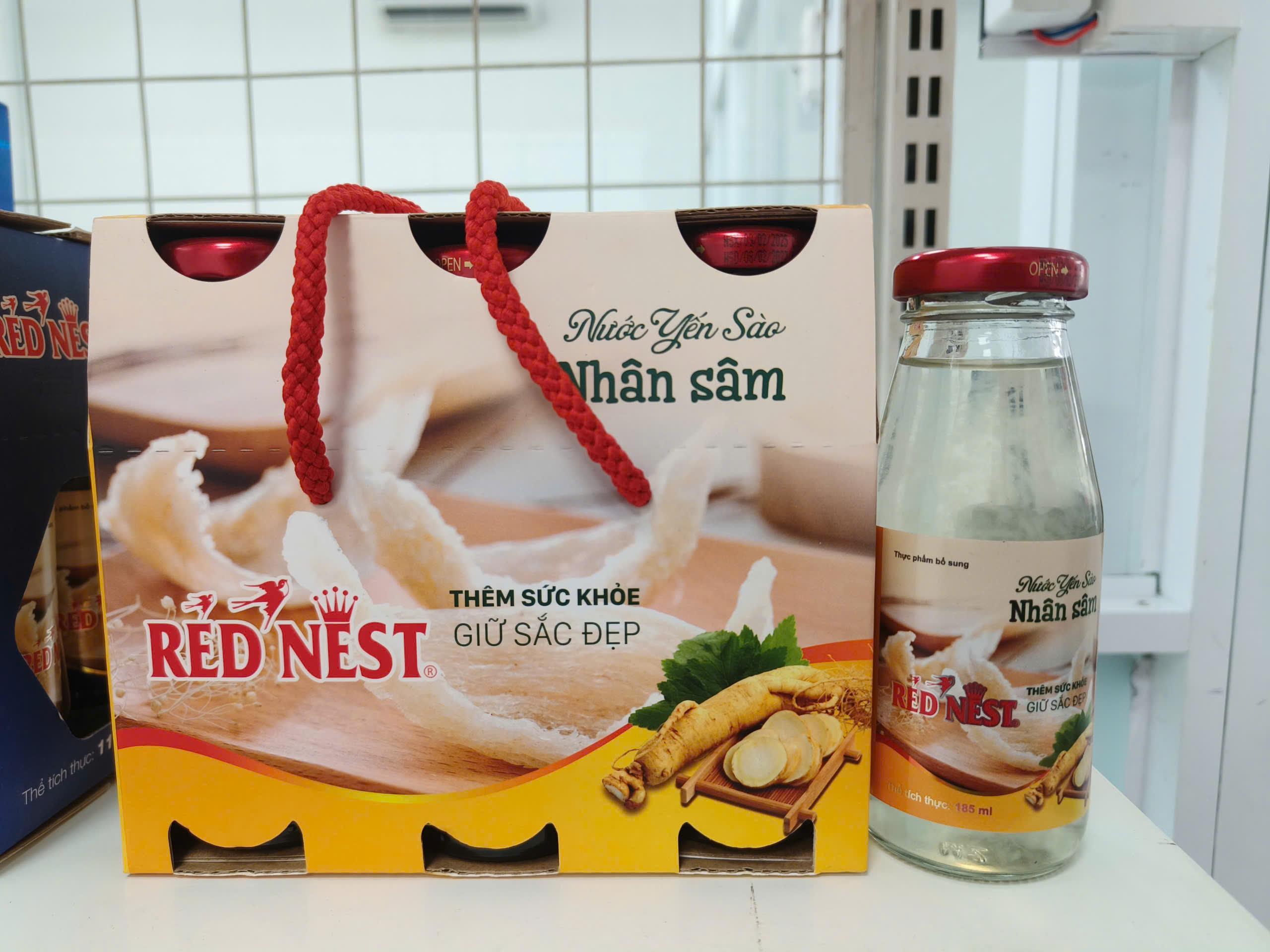 Nước yến sào chai 185ml nhân sâm xách 6