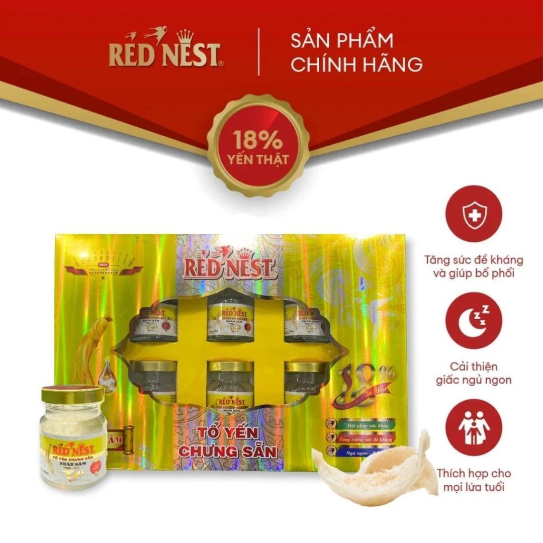 Yến sào Khánh Hòa chưng sẵn Nhân sâm 18% hộp quà