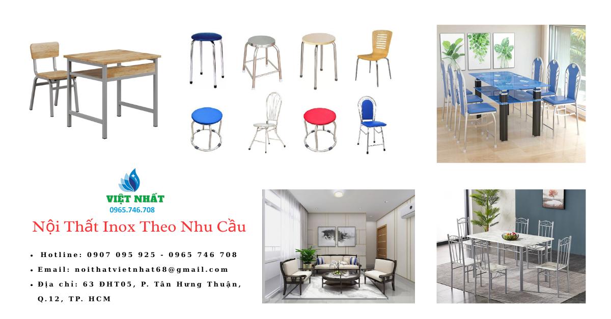 bàn ghế inox