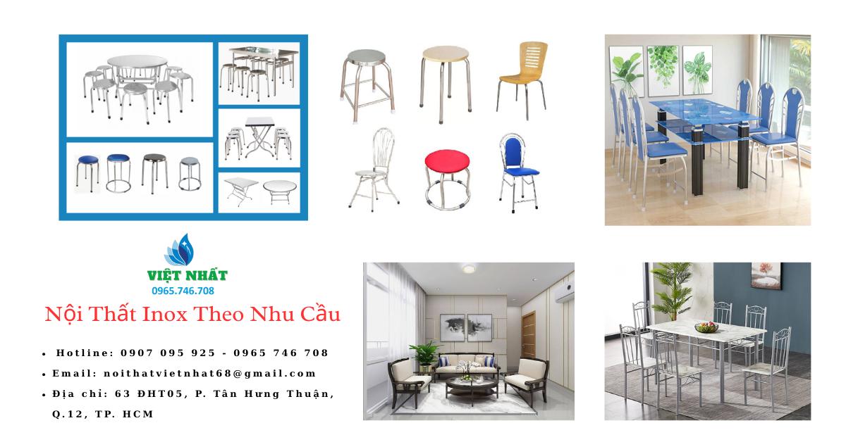 bàn ghế inox