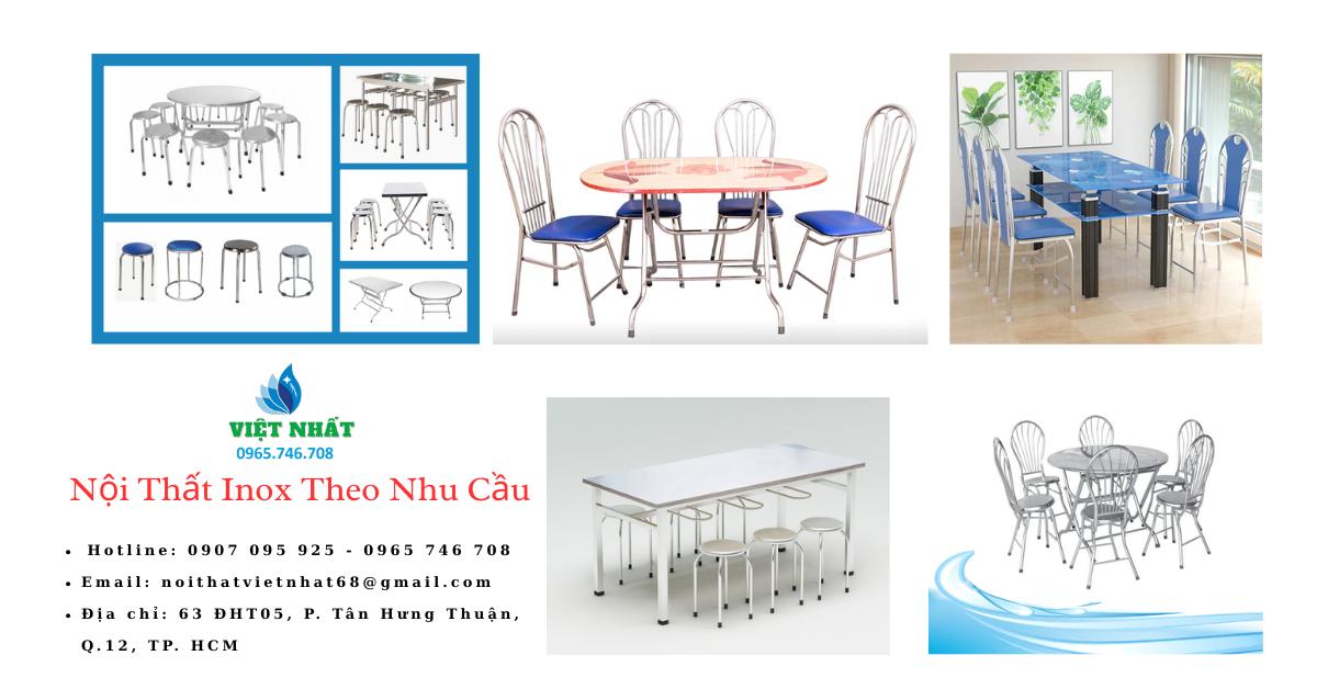 bàn ghế inox